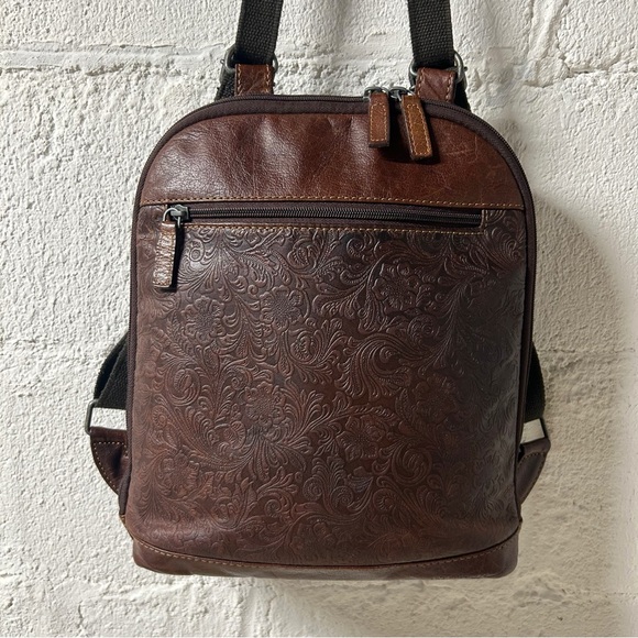 Jack Georges Voyager Convertible Backpack/Crossbody, Buffalo Leather, Floral - Picture 2 of 11